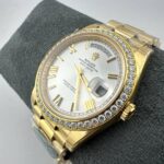 Yellow Gold Day-Date 40 Silver Roman Dial with Diamond Bezel Model No.228348RBR - Image 3
