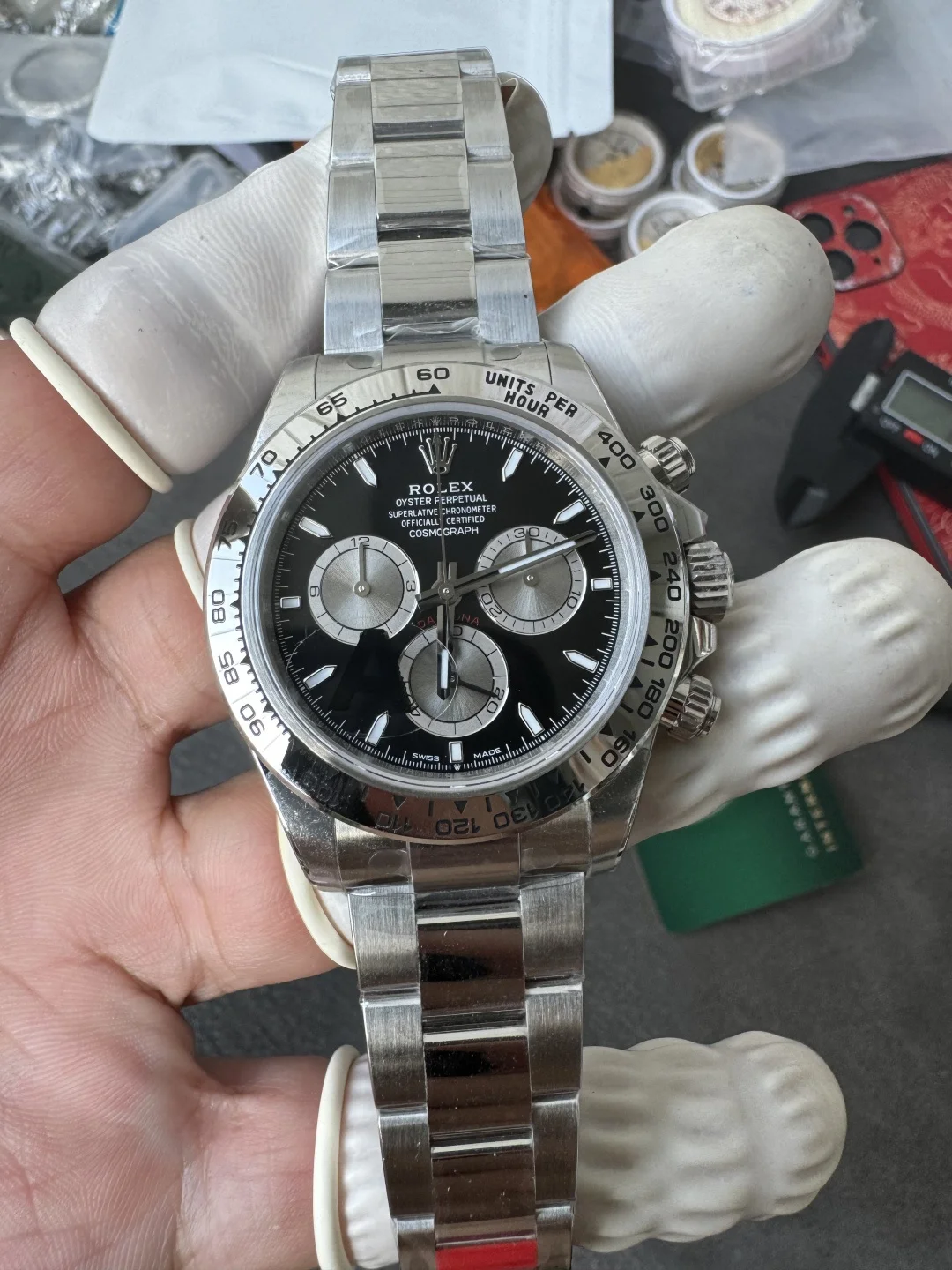 cmp_i1747171657222_2525_0_3-1-1 Rolex Cosmograph Daytona 40mm Black Dial White Gold (126509) 1:1 Super Clone – DD4131 Movement - Image 1