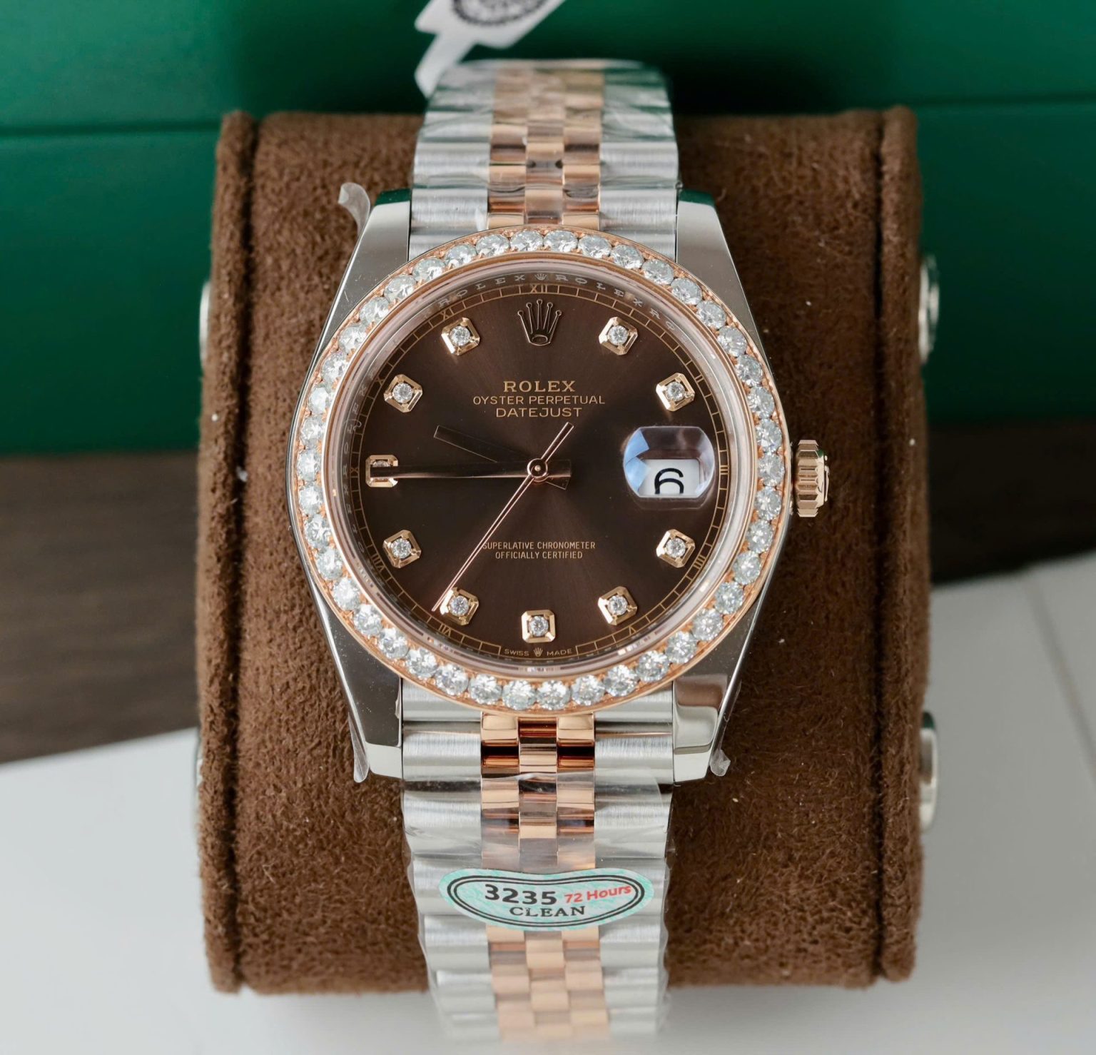 Dong-Ho-Rolex-DateJust-Nam-Mat-Chocolate-Replica-11-Vien-Dinh-Kim-Cuong-Moissanite-Xuong-Clean-41mm-4-1536x1478 Rolex Datejust Men Chocolate Dial Bezel Diamonds Moissanite Clean Factory 41mm - Image 1