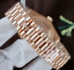 Rolex Day-Date Meteorite Dial Custom Gold Wrapped Moissanite Diamonds Baguette 36mm - Image 7