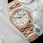 Rolex Day-Date Meteorite Dial Custom Gold Wrapped Moissanite Diamonds Baguette 36mm