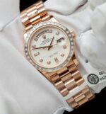 Rolex Day-Date Meteorite Dial Custom Gold Wrapped Moissanite Diamonds Baguette 36mm