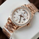 Rolex Day-Date Meteorite Dial Custom Gold Wrapped Moissanite Diamonds Baguette 36mm - Image 2