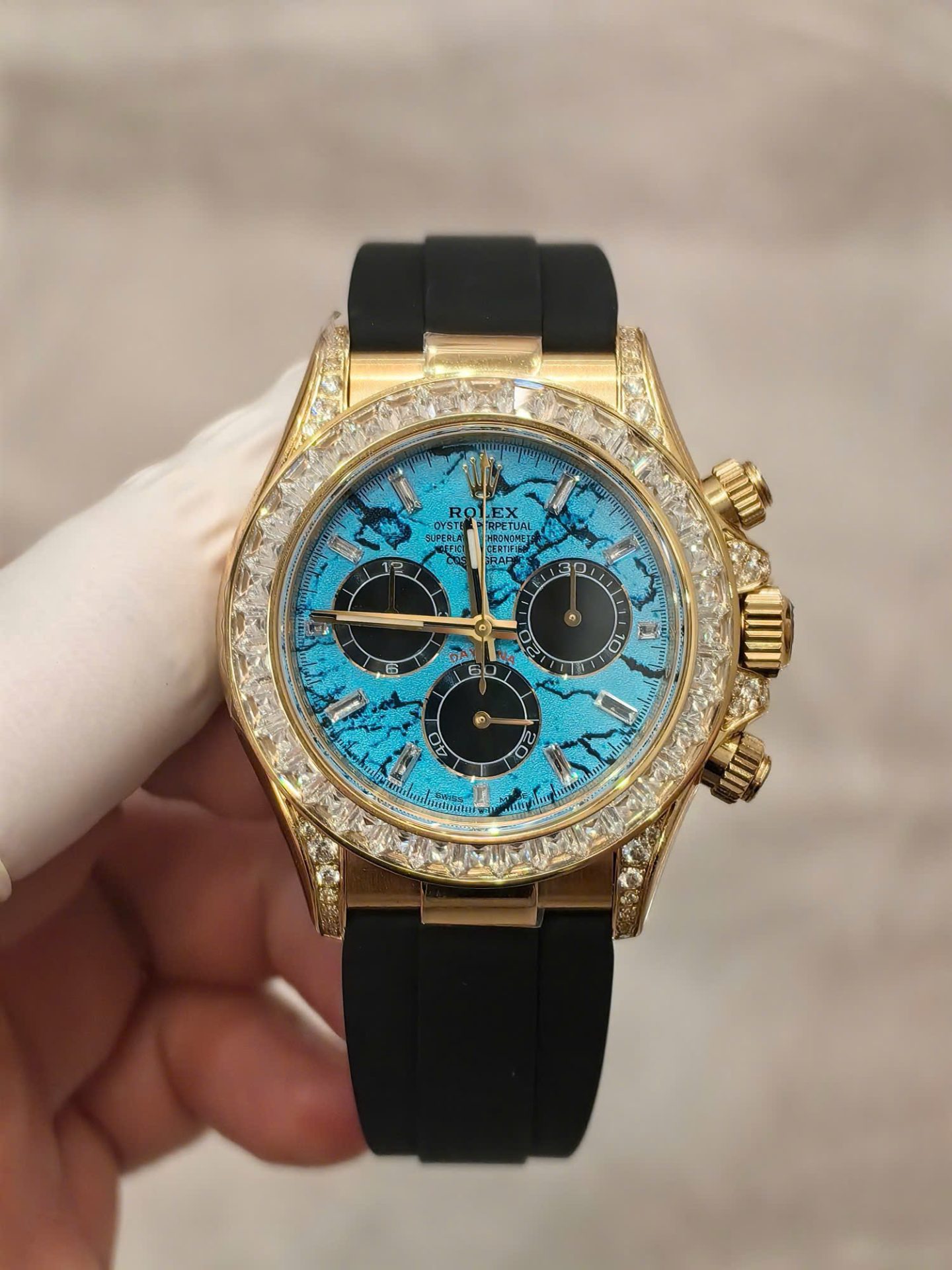 Dong-Ho-Rolex-Daytona-126538TBR-Turquoise-Diamond-Dial-Che-Tac-Xuong-FH-40mm-5 Rolex Daytona 126538TBR Turquoise Diamond Oysterflex Strap 40mm - Image 1