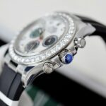 Rolex Daytona MOP Dial Number Pile Bezel Diamonds Moissanite Custom 40mm - Image 4