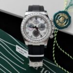 Rolex Daytona MOP Dial Number Pile Bezel Diamonds Moissanite Custom 40mm