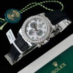 Rolex Daytona MOP Dial Number Pile Bezel Diamonds Moissanite Custom 40mm - Image 8